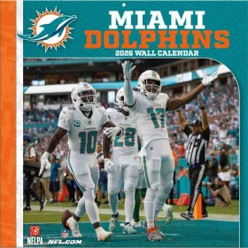 Miami Dolphins 12" x 12" 2026 Väggkalender Framsida
